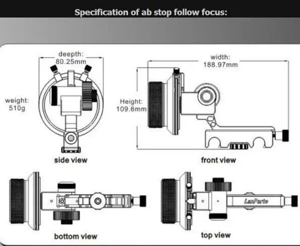 Lanparte Видео камера последующий фокус FF-02 AB лимит стоп быстрый выпуск с 15 мм Rig переходник стержня