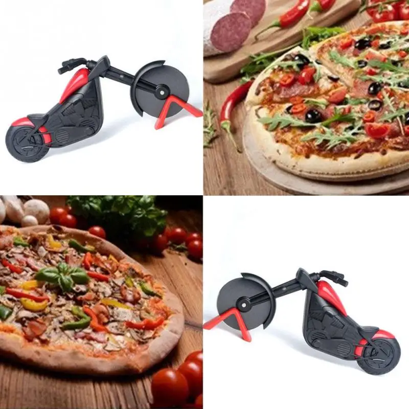 Stainless Steel Pizza Cutter Motorcycle Modle Pizza knife Slicer Kitchen Gadget