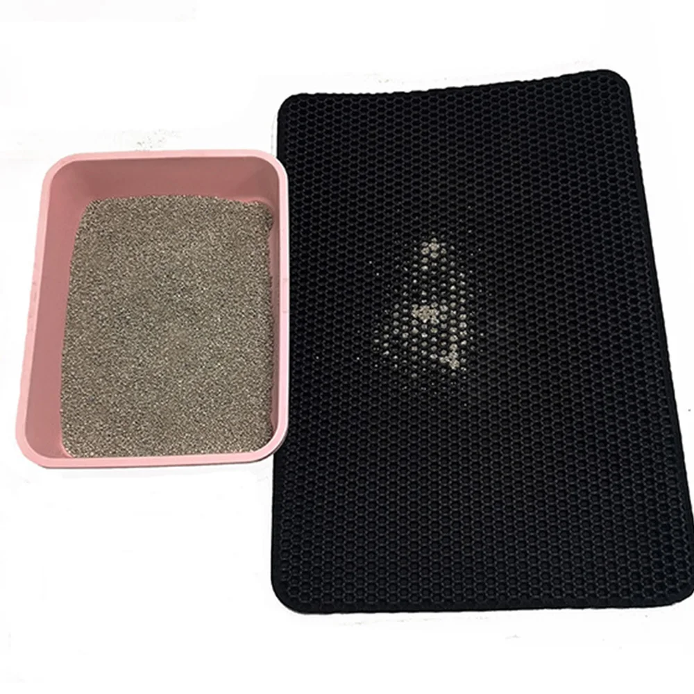 Pet Cat Litter Mat EVA Double-Layer Cat Litter Trapper Mats with Waterproof Bottom Layer non-slip pet litter Foldable Cat Mat