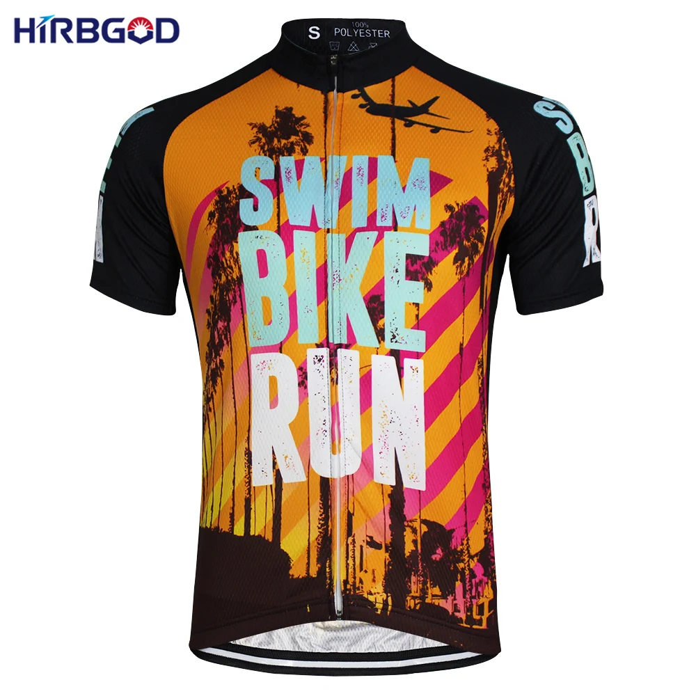 black and orange cycling jersey