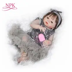 22 "reborn Baby Doll девочка-принцесса куклы всего тела мягкого силикона для маленьких девочек реалистичные реальные родился куклы Bebe реальное