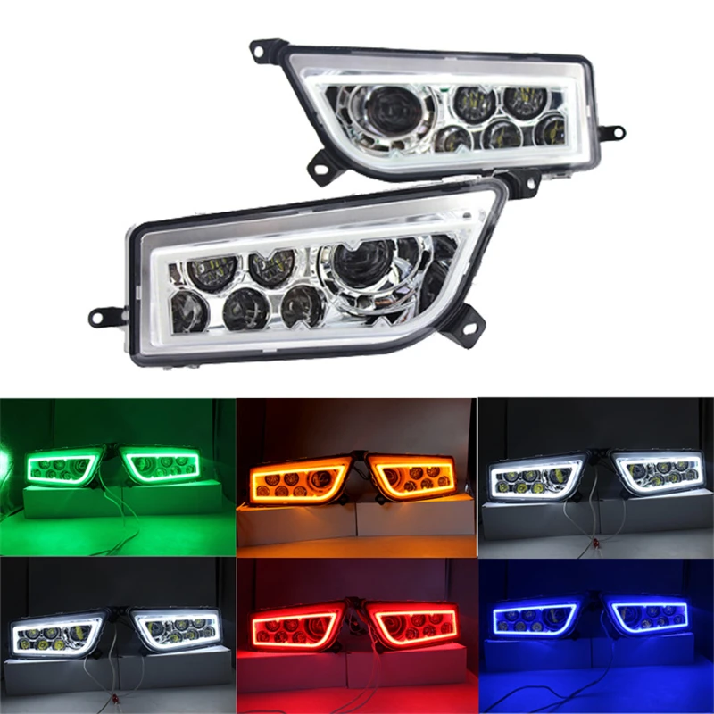 

White Red Yellow Green Blue Halo Ring Electric Led Atv Headligt Parts Light Accessories For Polaris RZR 900 1000 XP 2014-2016