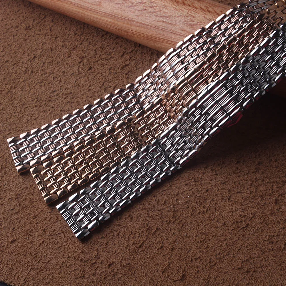 

Thinner Stainless steel watch bands strap for quartz wrist watch men women 14mm 16mm 18mm 20mm 22mm silver metal watch bracelets