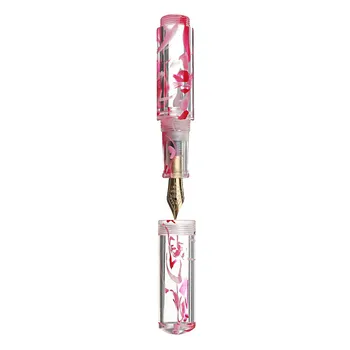 

Moonman Wancai Transparent Pocket Mini Flower Eyedropper Fountain Pen Transparent Travel Short Ink Pen Iridic F Nib Gift Set