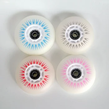 

4pcs Skating Flash Roller Wheels LED Sliding Skate Wheels 80mm Inline skating flashing wheel Rollerblade Replacement Durable
