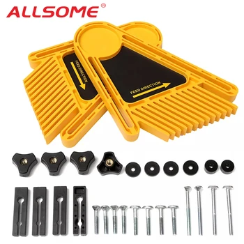 

ALLSOOME Feather Loc Board Set Woodworking Engraving Machine Double Featherboards Miter Gauge Slot Router Table Saws