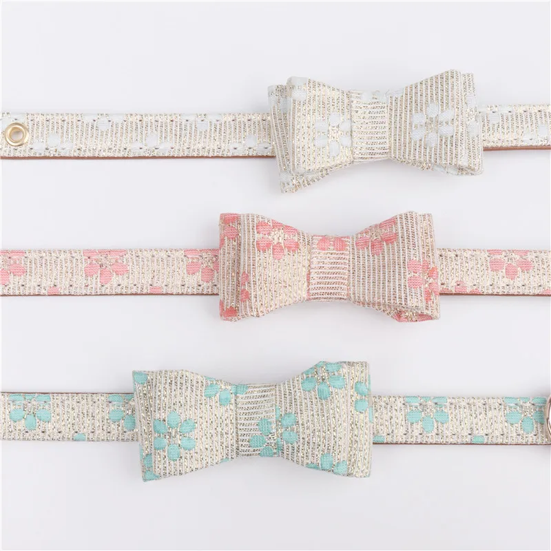 Cute Printing Floral Pets Dog/Cats Collar Soft PU Leather Adjustable Small/Medium Dogs Bow Tie Necklace Puppy Cats Bowknot Colla Cute Printing Floral Pets Dog/Cats Collar Soft PU Leather Adjustable Small/Medium Dogs Bow Tie Necklace Puppy Cats Bowknot Colla