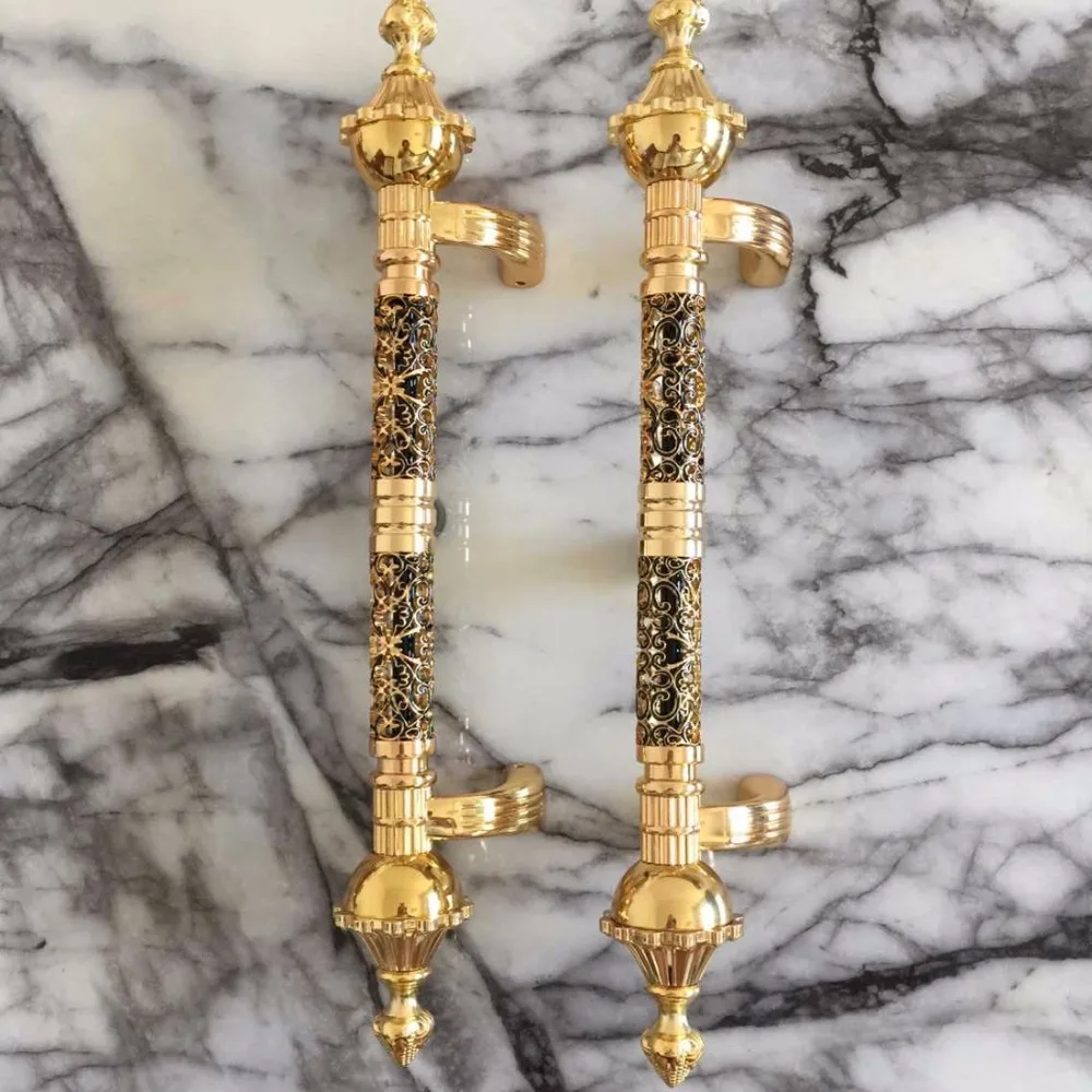 KTV hollow handles European luxury wood door handles New glass door