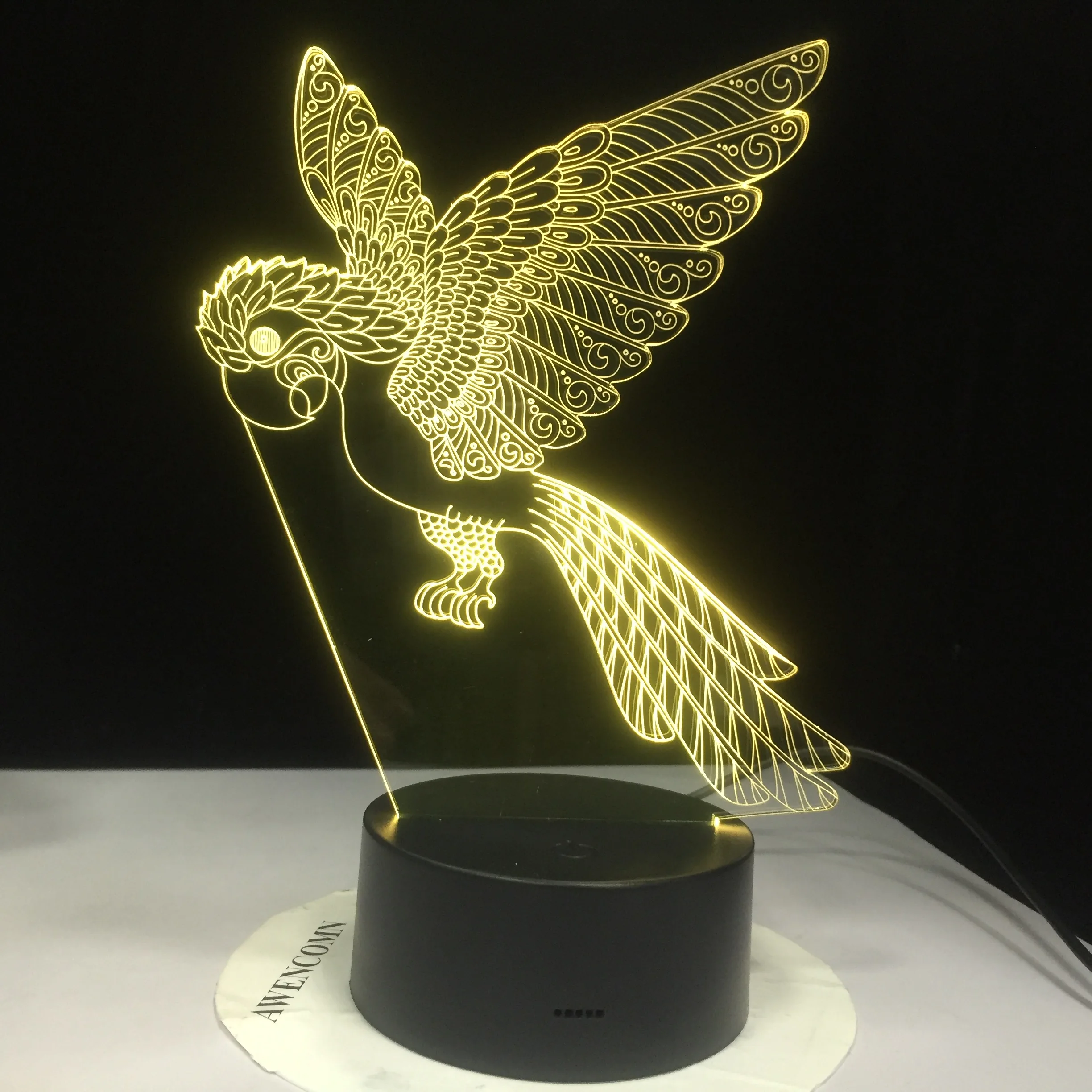 

Parrot Bird 3D Light Illusion Led Lamp 7 Colors Change Nightlight Desk Decor Model Toys Luminarias Night Light Gift Dropshipping