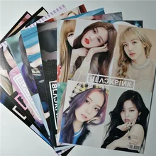 8*(42x29 см) новые черно-розовые плакаты наклейки на стену подарок kpop корейские девушки JISOO Роза Дженни Лиза