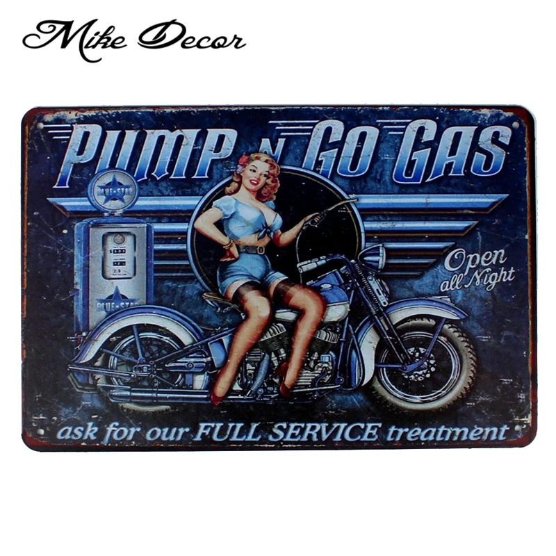 [Mike86] насос GO GAS PIN UP металлический постер художественная живопись антикварный бар