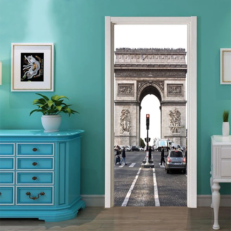 DIY 3d Vinyl Wallpaper Baby Room Wall Decals PVC Modern DIY Door