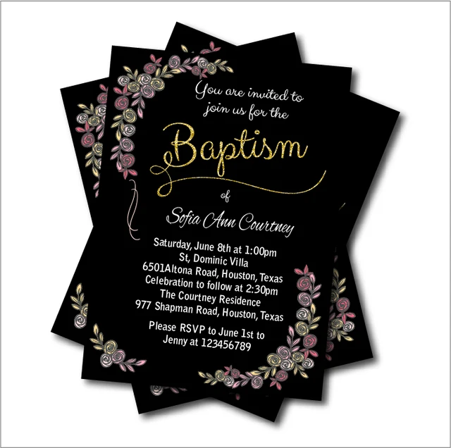 20pcs lot vintage baptism invitation baby shower birthday invites