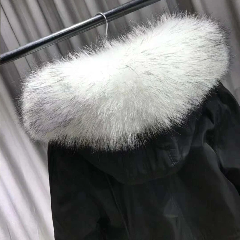 JUPPLARDY Real Fur Coat Parkas Winter Jacket Coat Women Parka Big Real Natural Fox Fur Liner Long Outerwear WT029