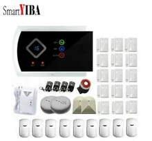 SmartYIBA Wireless Home Burglar Alarm System Gas Smoke Fire Sensor Detector APP Remote Control Russian Spanish French Voice