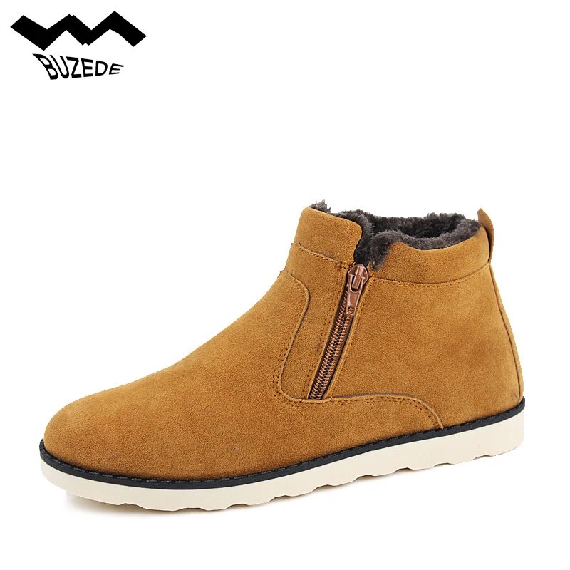 

Fashion Snow Men's Shoes Fur Warm Winter Snow Boots Man Black Blue Brown Ankle Men's Boots Zipper Pop Martin Boots Big Size 47