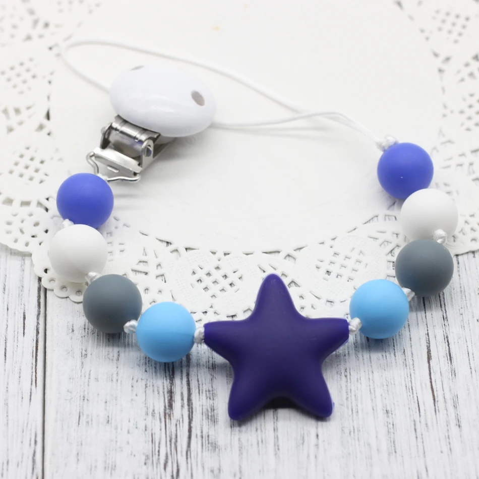 GLJ.CY Baby Silicone Pacifier Clip Holder,Pacifier Clip, Chewable Beads