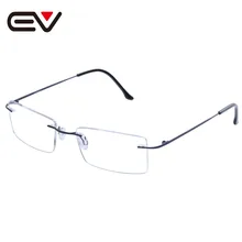 Monturas de gafas de titanio sin montura para hombre y mujer, lentes ópticas transparentes, marco de titanio, EV1353