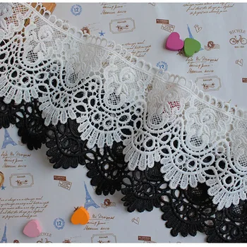 

New Wholesale 14yards/lot hollow out lace Trims Embroidered Lace DIY crafts Ribbon Garment Accessories For Sewing DecorationYA55