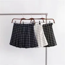 Женская высокая талия колледж Стиль Женская плиссированная юбка анти-выход теннисная юбка