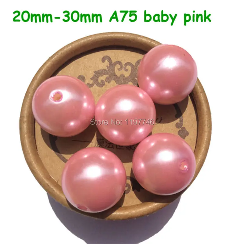 

Pink Acrylic Plastic Pearl Round Beads Loose Spacer Beads Fit DIY Jewelry Making A75 6mm 8mm 10mm 12mm 14mm 16mm 18mm 20mm 30mm