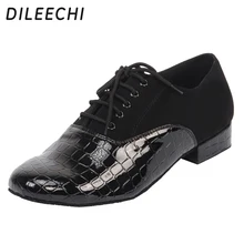 DILEECHI/Мужская обувь для латинских танцев из искусственной кожи с крокодиловым принтом; Современная танцевальная обувь; Обувь для бальных танцев для взрослых; обувь для вечеринок с квадратным каблуком дружбы