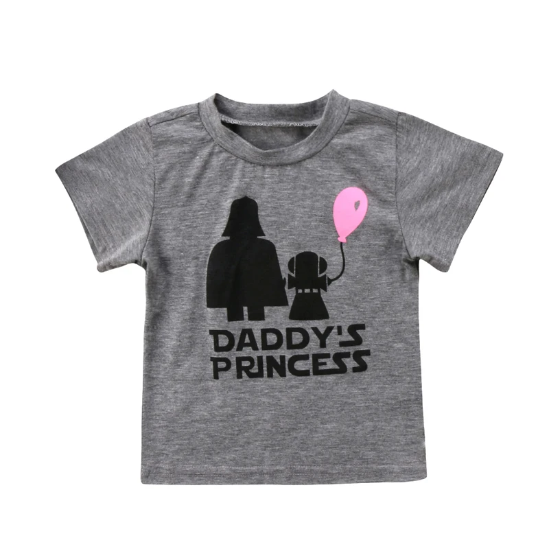 PUDCOCO/Новейшая хлопковая футболка с короткими рукавами и принтом «Звездные войны» для маленьких девочек 6, 12, 18, 24 месяцев