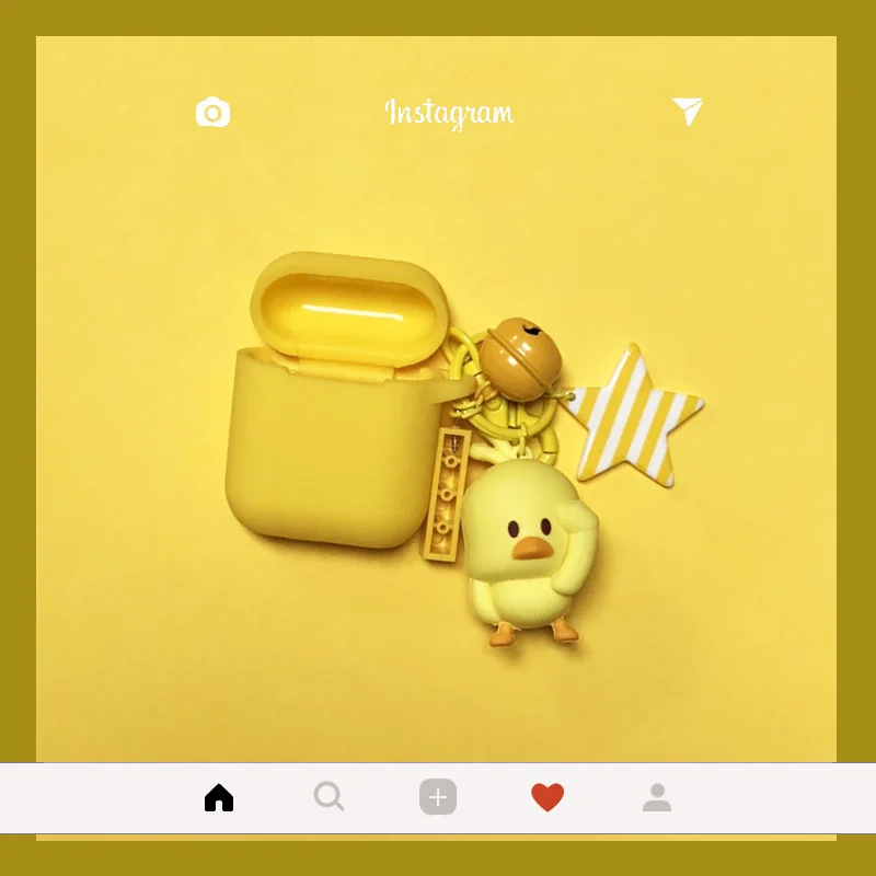 

Cute Yellow Duck Case for Apple Airpods Case Bluetooth Earphones Accessories Protective Cover Charging Case Cover Box Bags