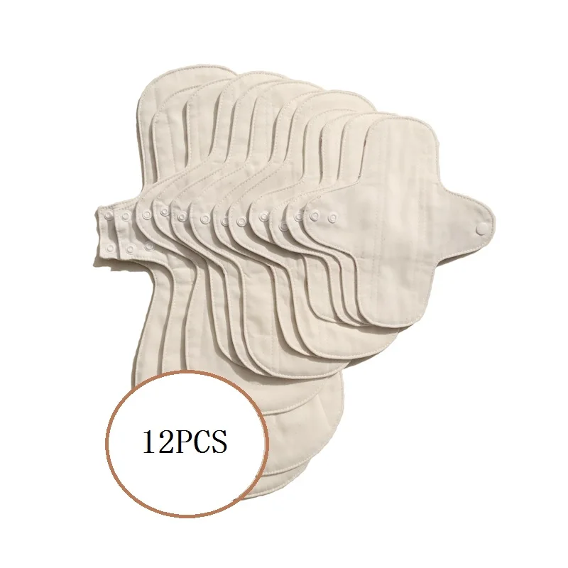 

12 PCS Cotton Combination Feminine Hygiene Washable sanitary napkin Reusable Menstrual Cloth Sanitary Pads Cotton Breathable