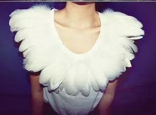 

Very simple single-layer goose feather collar, 3 color available # TCE588