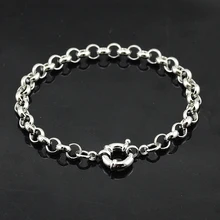 1 шт. 6 мм модный браслет для мужчин и женщин белого золота цвет Заполненные Браслеты Rolo цепи E516