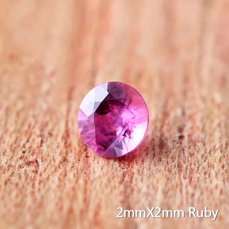 2mm natural ruby loose gemstone round bright cut Pigeon Blood gemstone for jewelry making