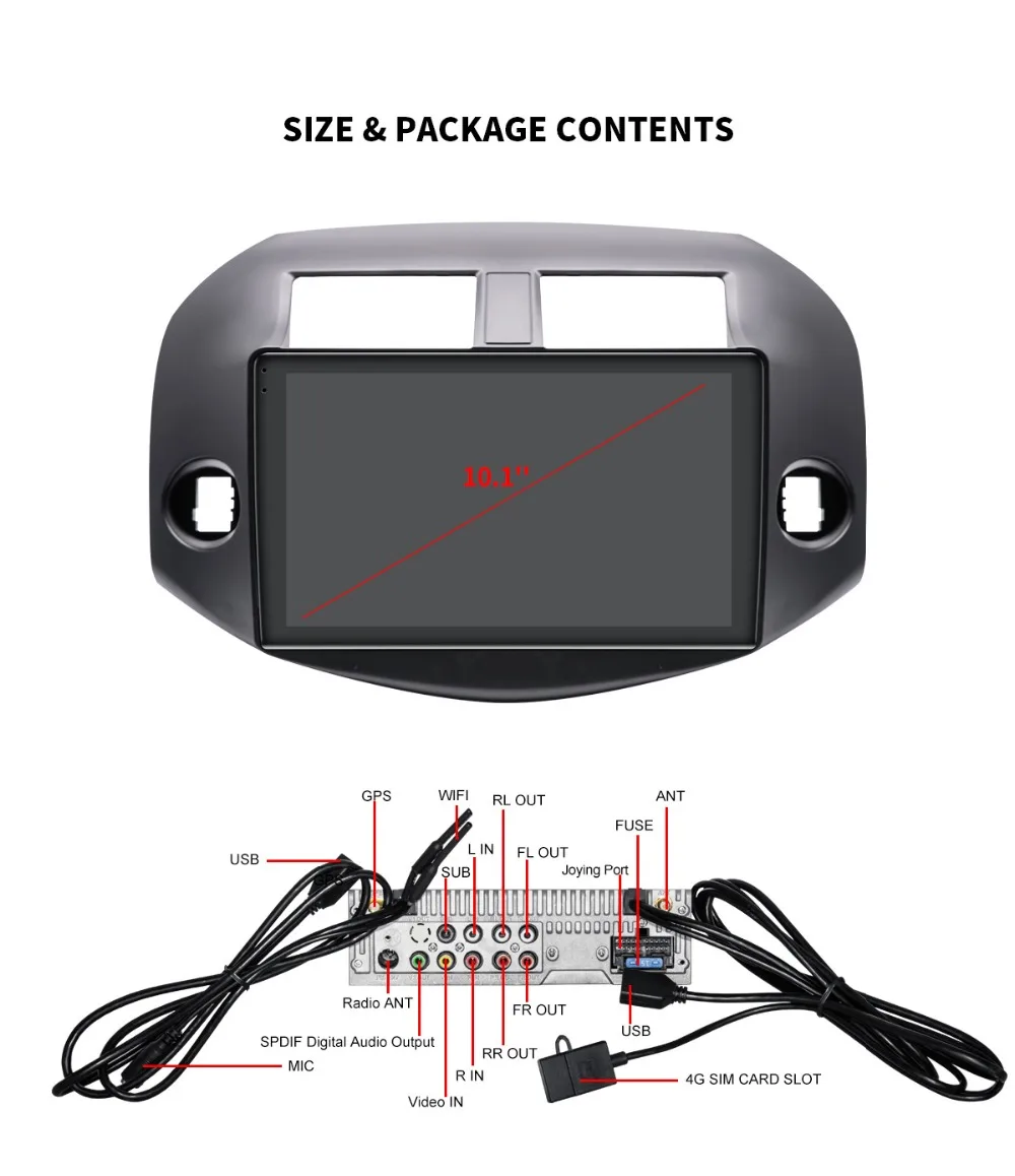 Sale JOYING Android 8.1 4GB+64GB Octa Core support 4G stereo one din car radio player Voice Command IPS FOR Toyota RAV4 2007-2011 HD 31