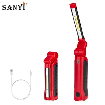

4 Modes COB LED Foldable Worklight Magnetic Flashlight USB Charging Inspection Light Torch Hanging Hook Lantern With USB Cable