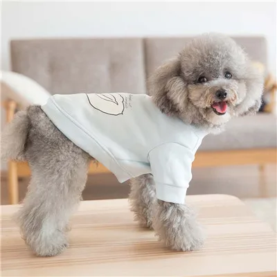 2017 new arrival dog cat autumn warm printed Coat blue