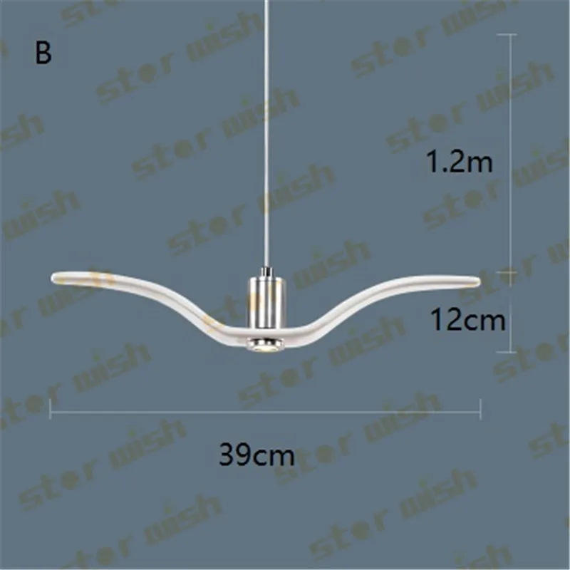 Чайка птица подвесные светильники Смола Brokis ночные птицы силуэт небо свобода птица DIY подвесной светильник освещения 110v 220v - Цвет абажура: white B