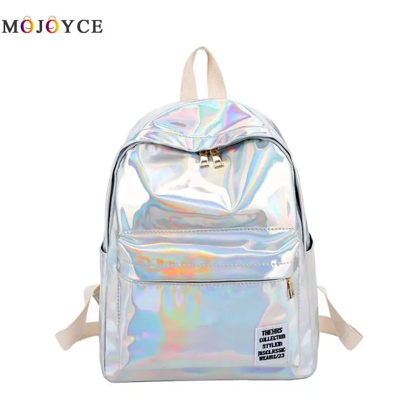 Mujeres láser holograma PVC mochilas niñas hombro escuela Mochila mujer pequeña cuero holográfica viaje Mochila femenina Mujeres láser holograma PVC mochilas niñas hombro escuela Mochila mujer pequeña cuero holográfica viaje Mochila femenina