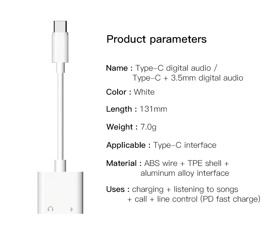 !ACCEZZ Adapter USB Type C For Huawei Samsung S8 S9 Plus 3.5mm Jack Earphone Calling Audio Connector Type-C Fast Charger Adapter (8)