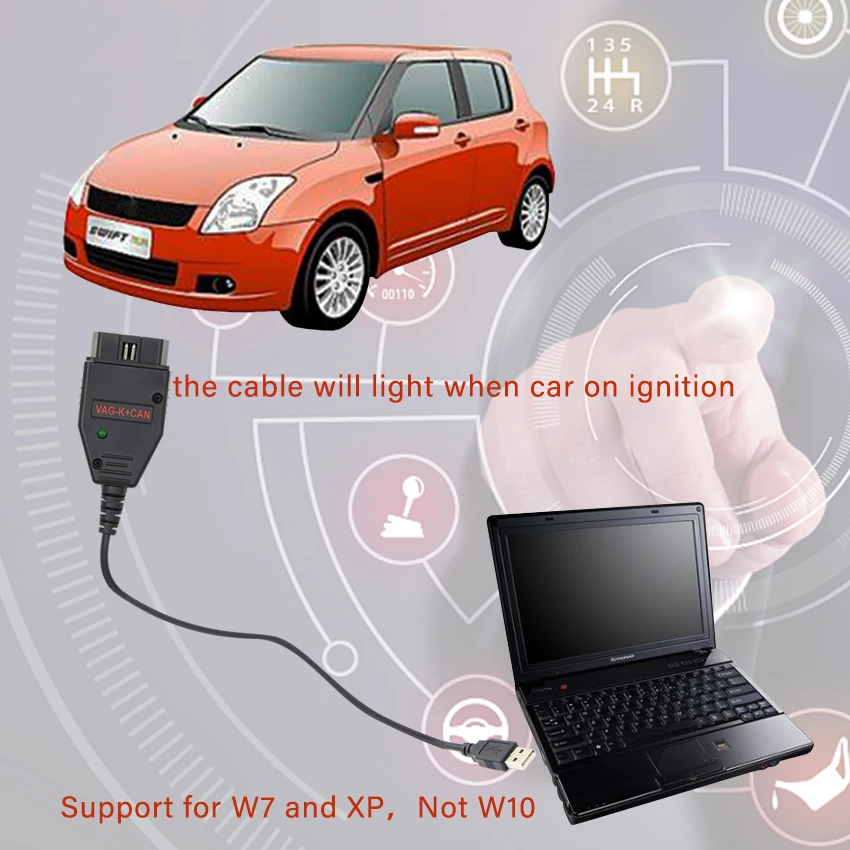 Автомобильный диагностический сканер VAG K CAN Commander 1 4 FTDI FT232RL PIC18F25K80 OBD OBD2 Кабель line