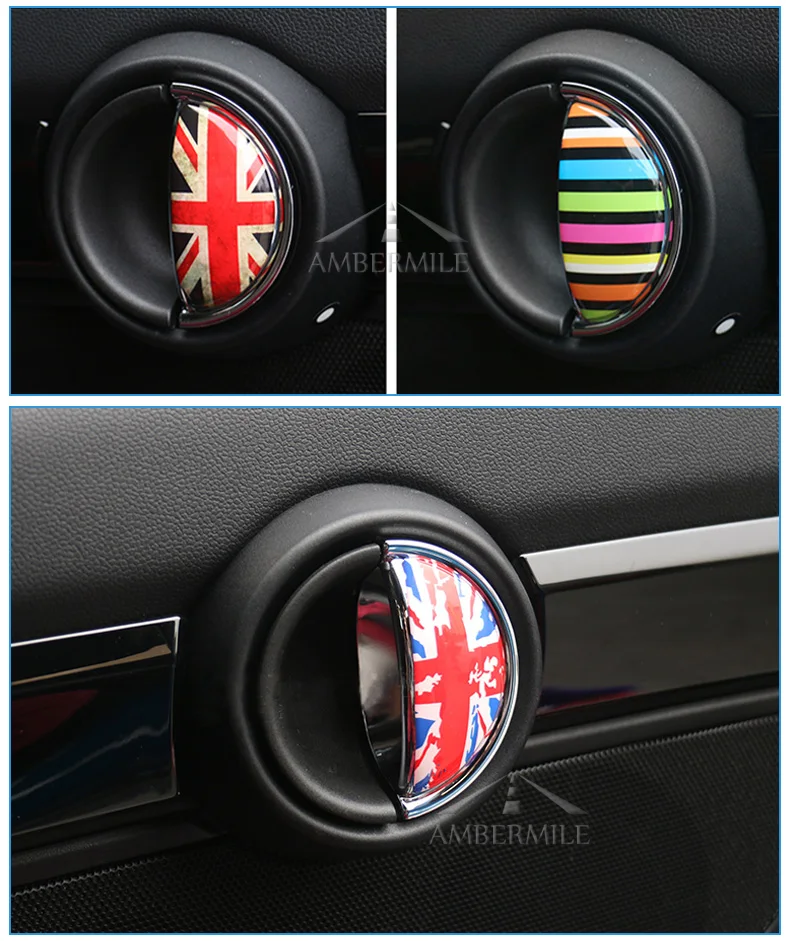 3D Epoxy Car Interior Door Handle Cover Stickers for Mini Cooper R56 R55 R60 R61 Countryman Accessories Car Styling (7)