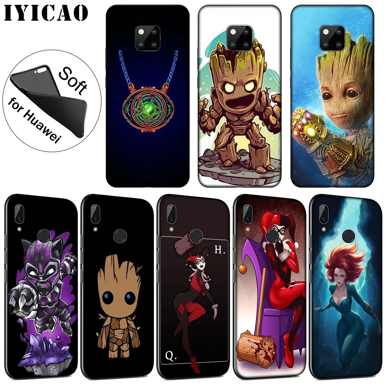 

IYICAO Anime MARVEL The Avengers Soft Silicone Phone Case for Huawei Nova 3i 3 2i TPU Cases for Huawei Mate 20 10 Pro Lite Cover