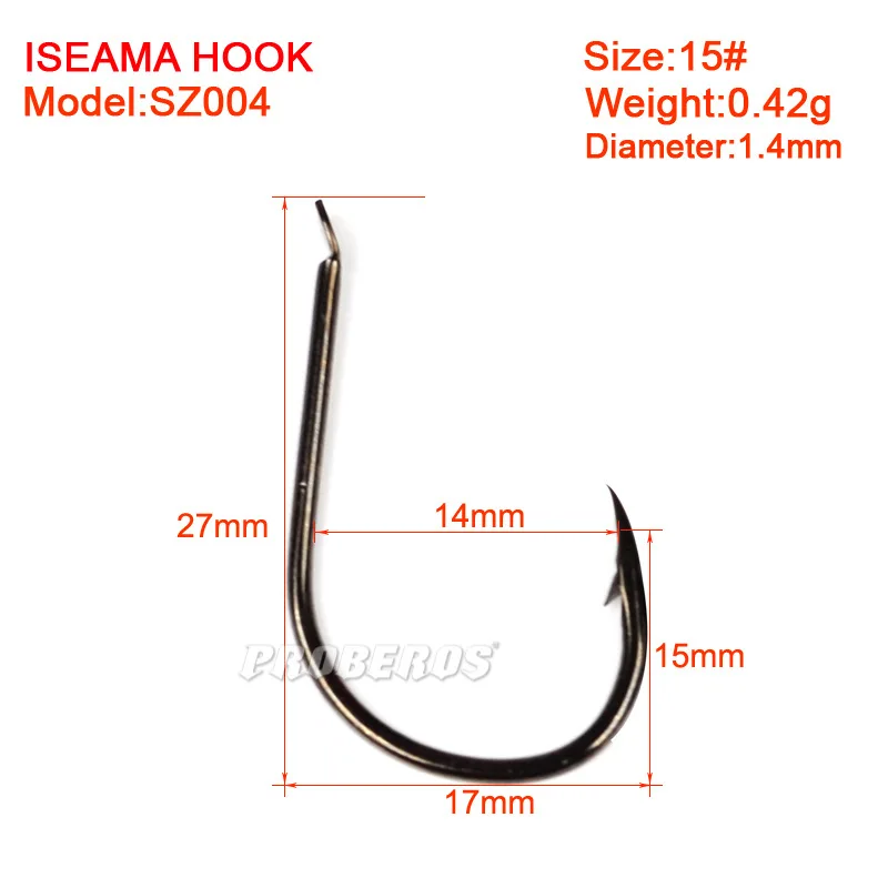200PCS Iseama Fishhook 1#2#3#4#5#6#7#8#9#10#11#12#13#14#15# Single Hook High Quality Fishing Hook Black Color Single Big Hook