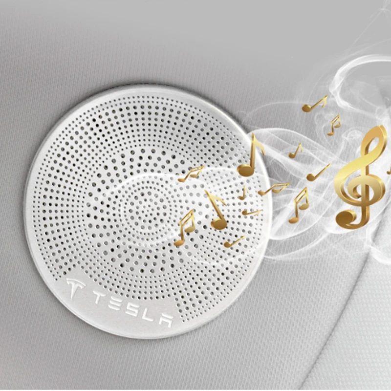 

Foal Burning 2PCS/SET stainless steel Car speaker cover sound decorative frame sequins for Tesla model 3 Car accessories