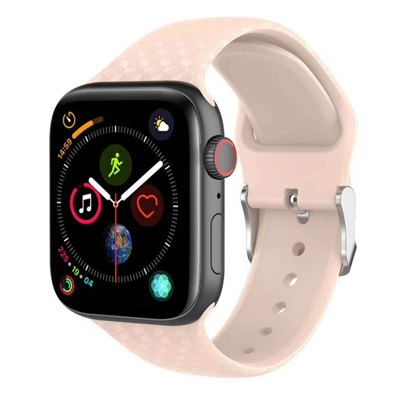 Для Apple iWatch 3D текстура стереоскопические визуальные эффекты силиконовый ремешок для часов Ремешок для Apple Watch 1234 iWatch - Цвет: Розовый