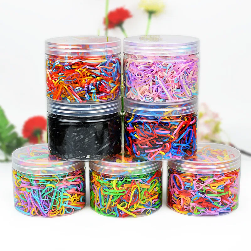 

100 Pcs/Pack Girls Children Rubber Band Elastic Hair Ropes Hair Accessories Mini Hair Band Candy Color Elastic hair band ring