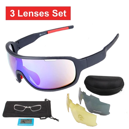 NEWBOLER, 5 линз, солнцезащитные очки для велоспорта, поляризационные, мужские, женские, UV400, спортивные очки, очки для шоссейного велосипеда, gafas ciclismo, для велосипедных люнетов - Цвет: 3 lens black