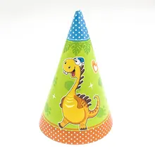 6 шт./упак. мультфильм бумага с динозаврами шляпа Дети День рождения принадлежности