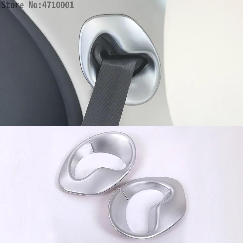

2pcs ABS Chrome The Second Row Seat Safety Belt Buckle Decoration Cover Trim For Land Rover Discovery 5 2017 Car-styling