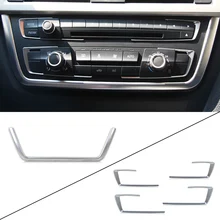 CITALL Хромированная передняя 4x панель приборной панели, Крышка центральной консоли+ u-образная Накладка для BMW 3 4 серии F30 F31 F32 F34 F36 316 318 320 420