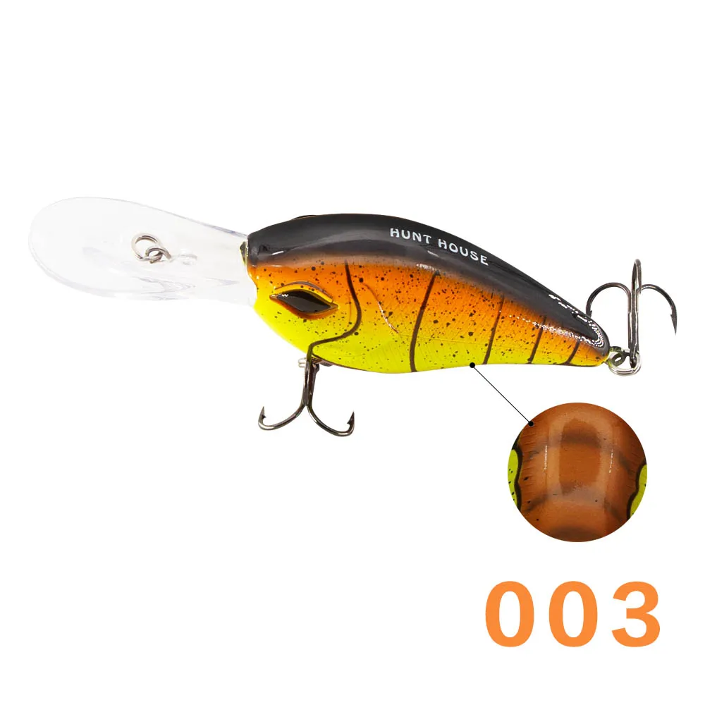 HuntHouse crankbait leurre Deep dive crankbait 60mm13. 5 г 75mm30g воблер pesca для окуня щуки пресноводный LW119 Рыбалка lur - Цвет: 003